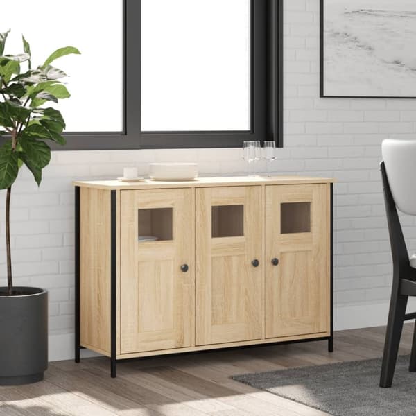 vidaXL Skänk sonoma-ek 100x35x75 cm konstruerat trä