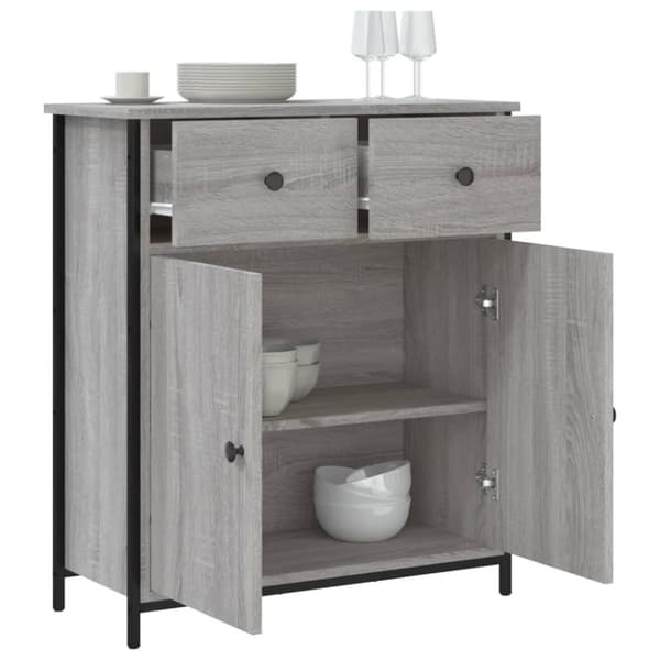 vidaXL Skjenk grå sonoma 70x30x80 cm konstruert tre