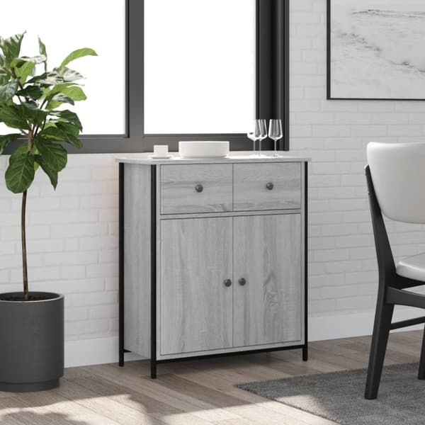 vidaXL Skjenk grå sonoma 70x30x80 cm konstruert tre