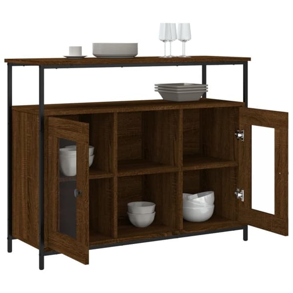 vidaXL Senkki ruskea tammi 100x35x80 cm tekninen puu