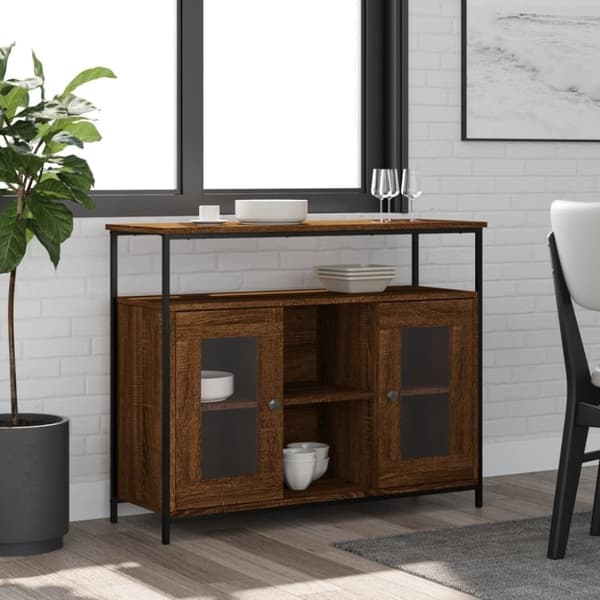 vidaXL Senkki ruskea tammi 100x35x80 cm tekninen puu