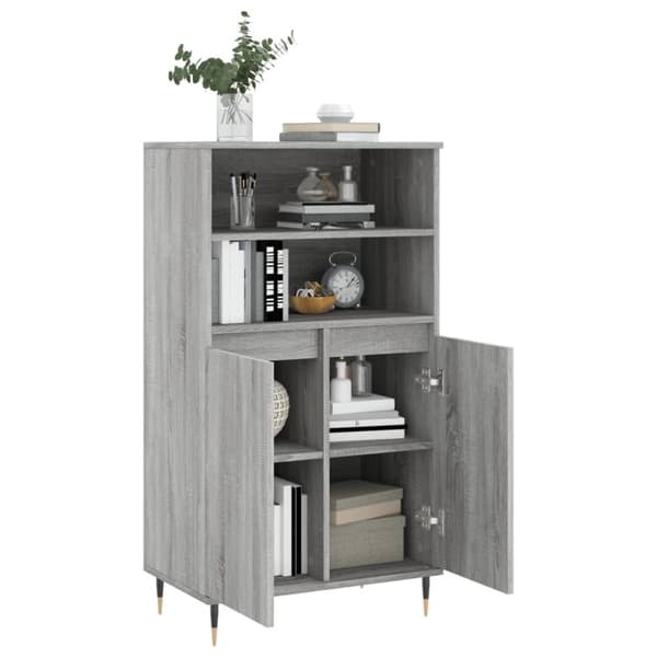 vidaXL skab 60x36x110 cm konstrueret træ Grå sonoma-eg