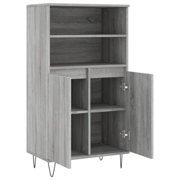 vidaXL Highboard grå sonoma 60x36x110 cm konstruert tre