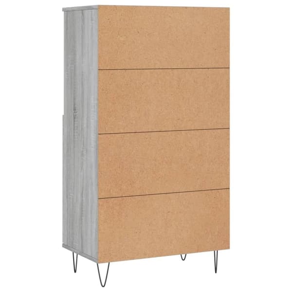 vidaXL Highboard grå sonoma 60x36x110 cm konstruert tre