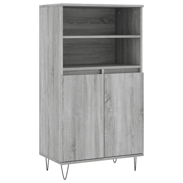 vidaXL Highboard grå sonoma 60x36x110 cm konstruert tre