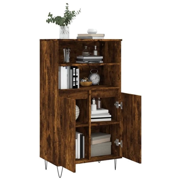 vidaXL skab 60x36x110 cm konstrueret træ Røget egetræ