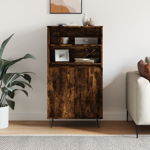 vidaXL skab 60x36x110 cm konstrueret træ Røget egetræ