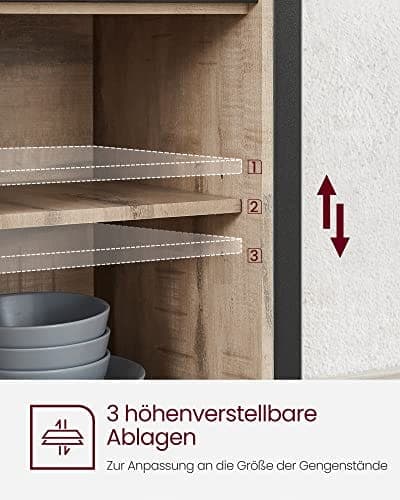Vasagle spisestue, køkkenskab, opbevaringsskab, 108,5x43,5x20cm