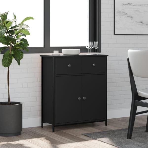 vidaXL skab 70x30x80 cm konstrueret træ sort