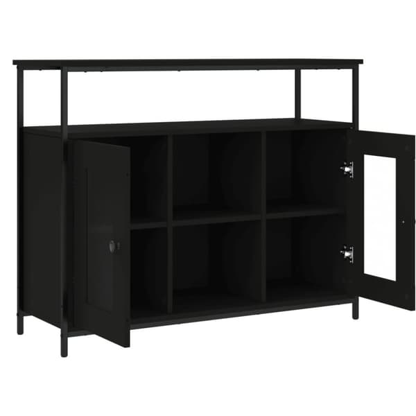 vidaXL Skänk svart 100x35x80 cm konstruerat trä