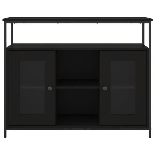 vidaXL Skänk svart 100x35x80 cm konstruerat trä