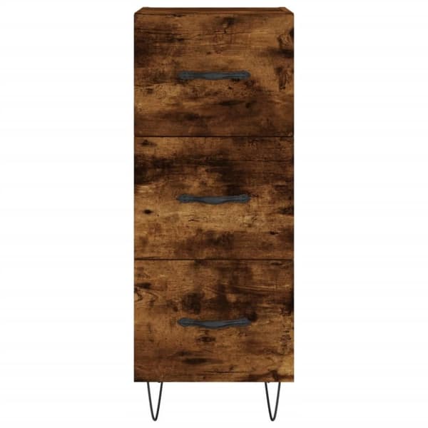 vidaXL Highboard røkt eik 34,5x34x180 cm konstruert tre