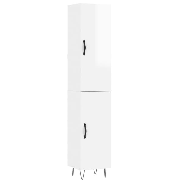 vidaXL skab 34,5x34x180 cm konstrueret træ hvid højglans