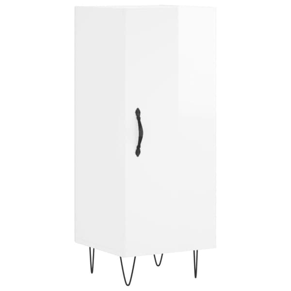 vidaXL Highboard høyglans hvit 34,5x34x180 cm konstruert tre