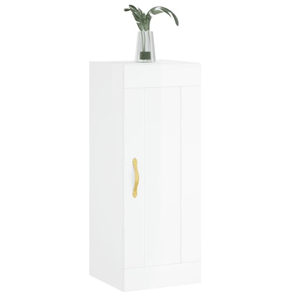 vidaXL Veggmontert skap høyskap hvit 34,5x34x90 cm konstruert tre