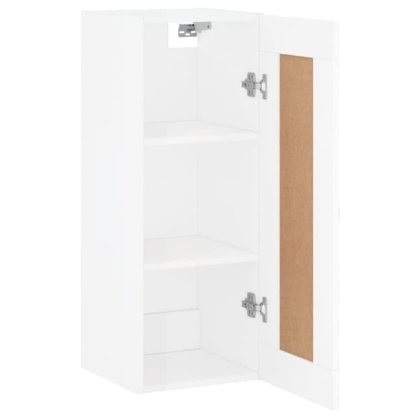 vidaXL Veggmontert skap høyskap hvit 34,5x34x90 cm konstruert tre