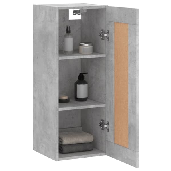 vidaXL Veggskap betonggrå 34,5x34x90 cm konstruert tre