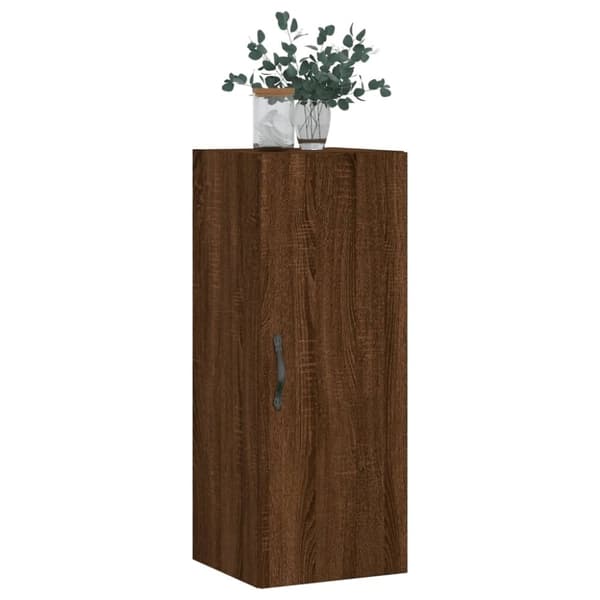 vidaXL Veggmontert skap brun eik 34,5x34x90 cm konstruert tre