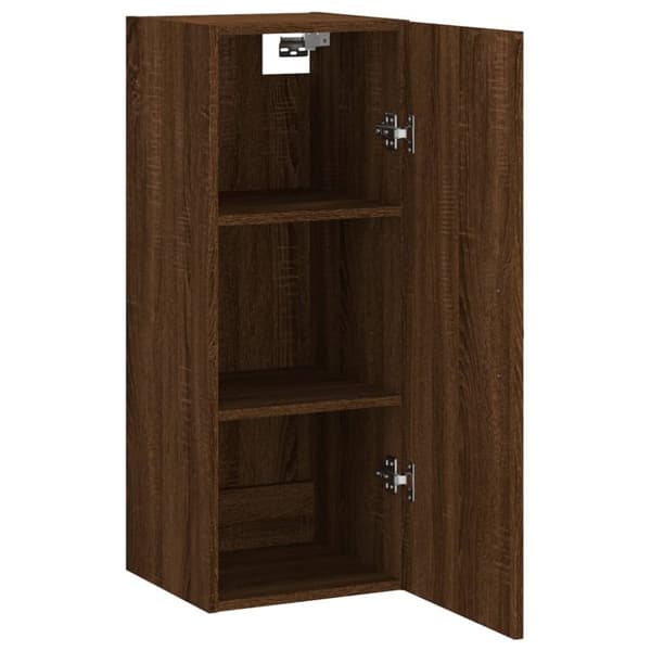 vidaXL Veggmontert skap brun eik 34,5x34x90 cm konstruert tre
