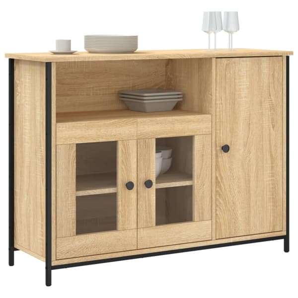 vidaXL skænk 100x35x75 cm konstrueret træ sonoma-eg