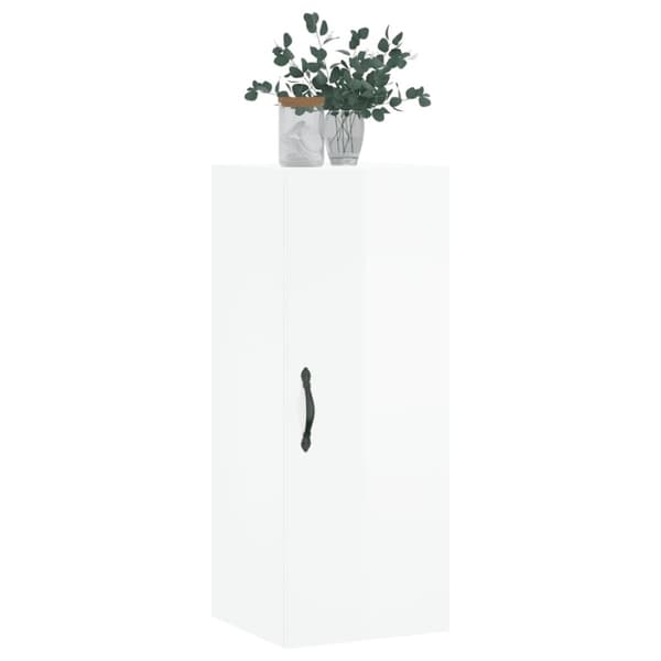 vidaXL Veggmontert skap høyskap hvit 34,5x34x90 cm konstruert tre
