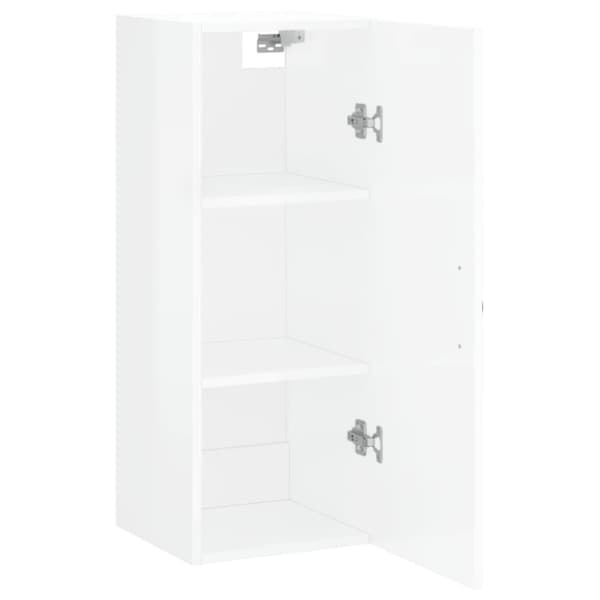 vidaXL Veggmontert skap høyskap hvit 34,5x34x90 cm konstruert tre