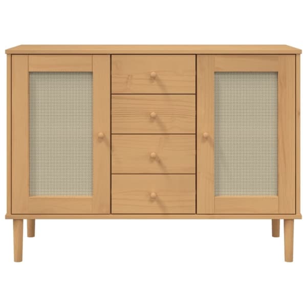 vidaXL Skjenk SENJA rotting utseende brun 112x40x80 cm heltre furu