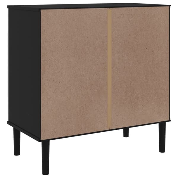vidaXL Skjenk SENJA rotting utseende svart 80x40x80 cm heltre furu