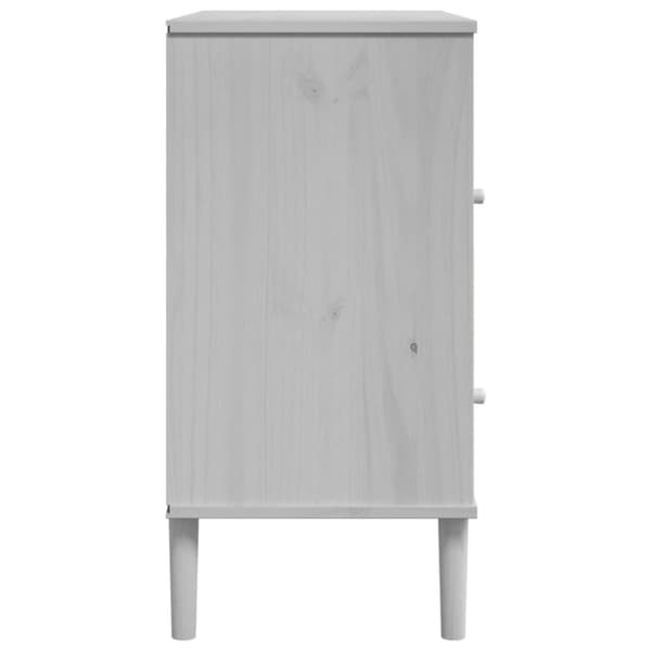 vidaXL skænk SENJA 80x40x80 cm rattan-look massivt fyrretræ hvid