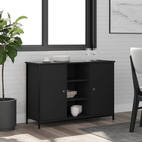 vidaXL skænk 100x35x70 cm konstrueret træ sort