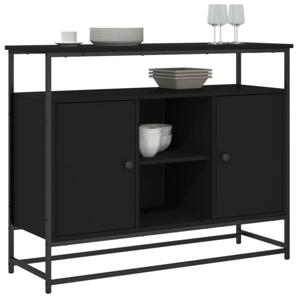 vidaXL Senkki musta 100x35x80 cm tekninen puu