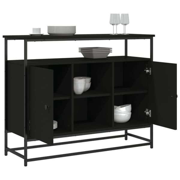 vidaXL Senkki musta 100x35x80 cm tekninen puu