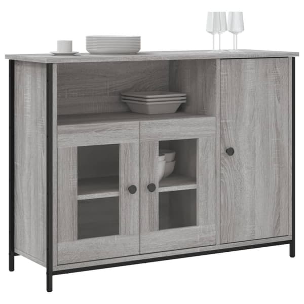 vidaXL skænk 100x35x75 cm konstrueret træ grå sonoma-eg