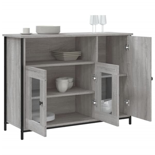 vidaXL skænk 100x35x75 cm konstrueret træ grå sonoma-eg