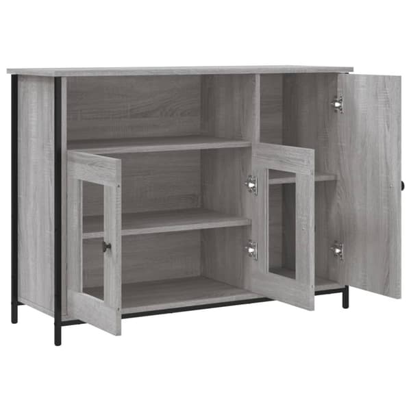 vidaXL skænk 100x35x75 cm konstrueret træ grå sonoma-eg