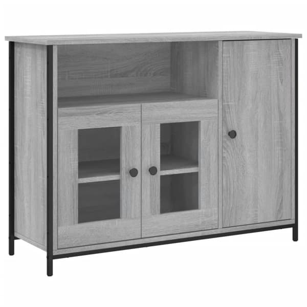 vidaXL skænk 100x35x75 cm konstrueret træ grå sonoma-eg