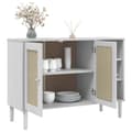 Miniatyrbilde 3 av 11: vidaXL Skjenk SENJA rotting utseende hvit 112x40x80 cm heltre furu