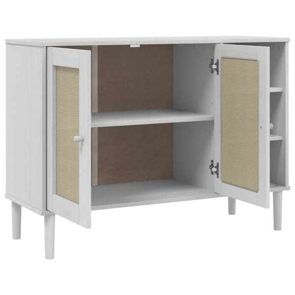 vidaXL Skjenk SENJA rotting utseende hvit 112x40x80 cm heltre furu