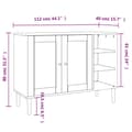 Miniatyrbilde 9 av 11: vidaXL Skjenk SENJA rotting utseende hvit 112x40x80 cm heltre furu