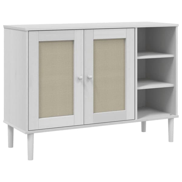 vidaXL Skjenk SENJA rotting utseende hvit 112x40x80 cm heltre furu