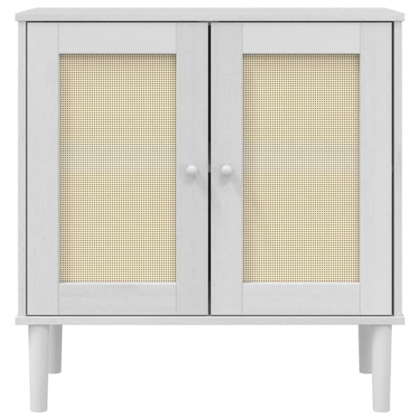 vidaXL Skjenk SENJA rotting utseende hvit 80x35x80 cm heltre furu