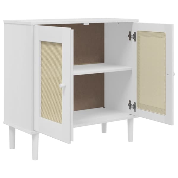 vidaXL Skjenk SENJA rotting utseende hvit 80x35x80 cm heltre furu