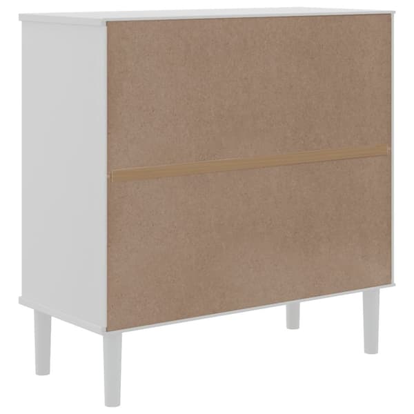 vidaXL skænk SENJA 80x35x80 cm rattan-look massivt fyrretræ hvid