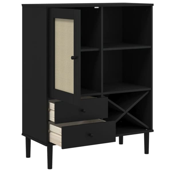vidaXL Skjenk SENJA rotting utseende svart 90x40x112 cm heltre furu