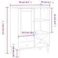 Miniatyrbillede 9 af 11: vidaXL skænk SENJA 90x40x112 cm rattan-look massivt fyrretræ sort