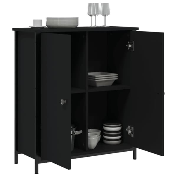 vidaXL skab 70x30x80 cm konstrueret træ sort