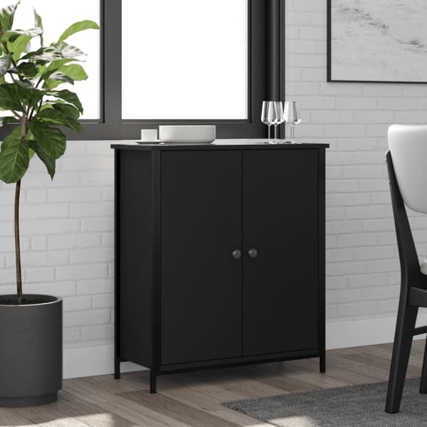 vidaXL skab 70x30x80 cm konstrueret træ sort