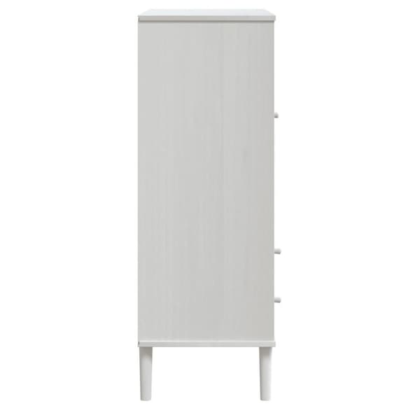 vidaXL Högskåp SENJA rottinglook vit 90x40x112 cm massiv furu
