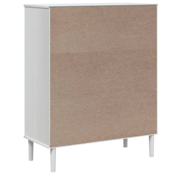 vidaXL Högskåp SENJA rottinglook vit 90x40x112 cm massiv furu