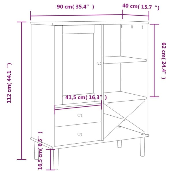 vidaXL Högskåp SENJA rottinglook vit 90x40x112 cm massiv furu